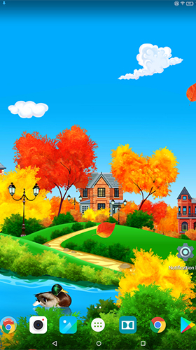 Captura de tela do Dia de outono ensolarado  em telefone celular ou tablet.
