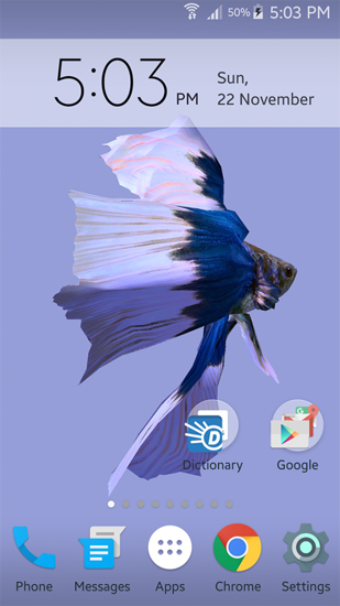 Captura de tela do Peixe Betta 3D  em telefone celular ou tablet.