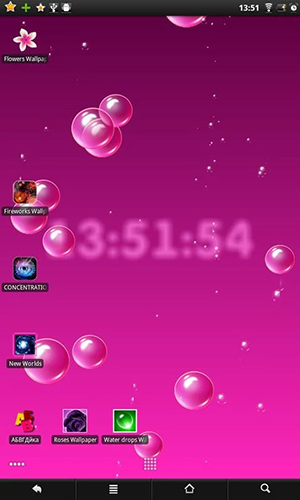 Baixar Bolhas e relógio - papel de parede animado gratuito para Android para desktop. 