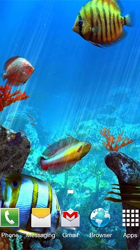 Captura de tela do Aquário de peixes palhaços 3D  em telefone celular ou tablet.