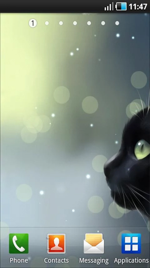 Captura de tela do Gato curioso  em telefone celular ou tablet.
