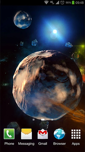 Captura de tela do Espaço profundo 3D  em telefone celular ou tablet.