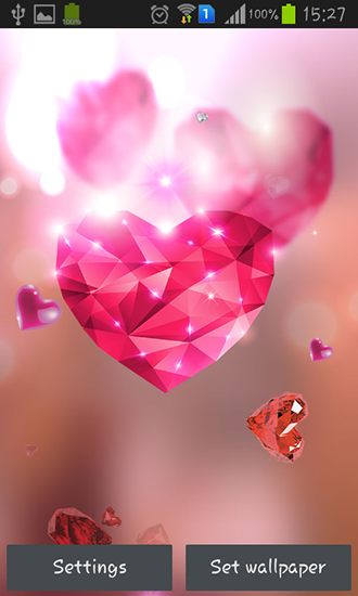 Baixar Corações do diamante - papel de parede animado gratuito para Android para desktop. 