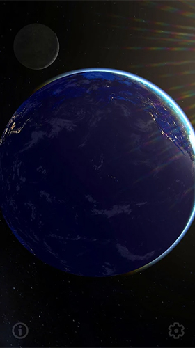 Captura de tela do Terra e Lua 3D  em telefone celular ou tablet.
