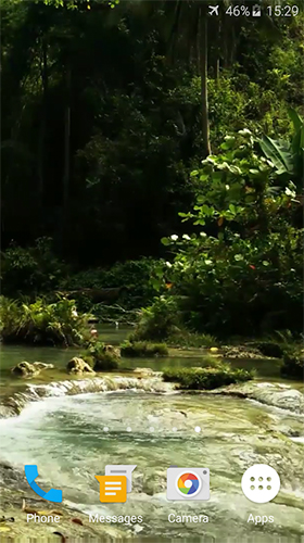 Captura de tela do Córrego da floresta  em telefone celular ou tablet.