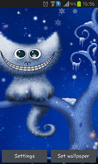 Baixar Gatinho engraçado do Natal e seu sorriso - papel de parede animado gratuito para Android para desktop. 