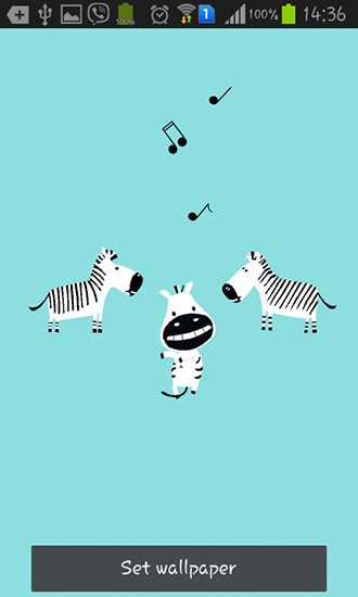 Baixar Zebra engraçado - papel de parede animado gratuito para Android para desktop. 