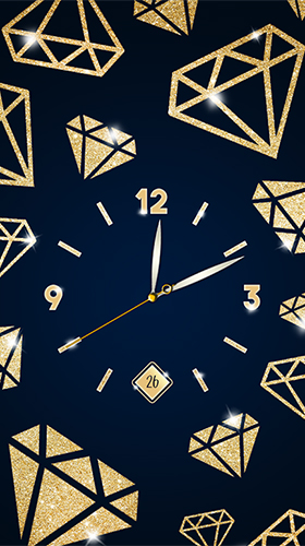Captura de tela do Relógio de ouro e diamante  em telefone celular ou tablet.