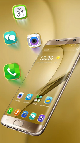 Captura de tela do Tema de ouro para Samsung Galaxy S8 Plus  em telefone celular ou tablet.