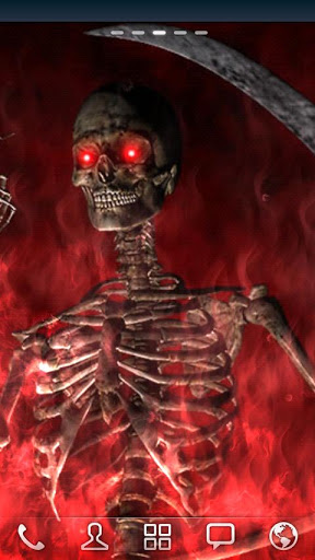 Baixar Esqueleto de fogo do inferno - papel de parede animado gratuito para Android para desktop. 