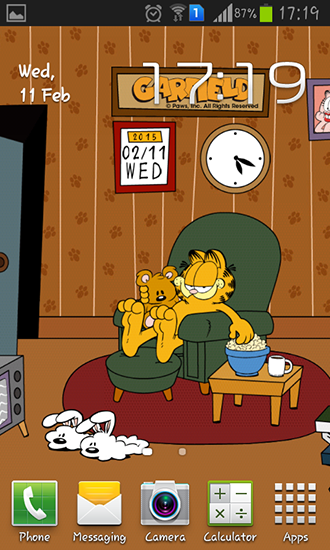 Baixar Doce lar: Garfield - papel de parede animado gratuito para Android para desktop. 