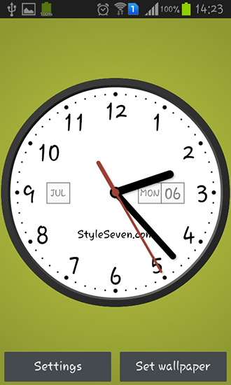 Baixar Simples relógio analógico - papel de parede animado gratuito para Android para desktop. 