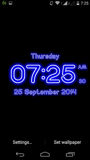 Baixar Relógio digital de Neon - papel de parede animado gratuito para Android para desktop. 