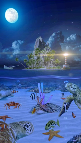 Captura de tela do Aquário de oceano 3D: Ilhas de tartaruga  em telefone celular ou tablet.