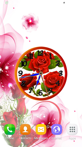 Captura de tela do Relógio de rosa  em telefone celular ou tablet.