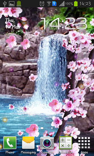 Baixar Sakura: Cachoeira - papel de parede animado gratuito para Android para desktop. 