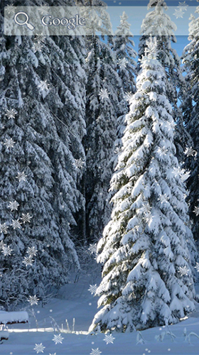 Captura de tela do Inverno com neve  em telefone celular ou tablet.