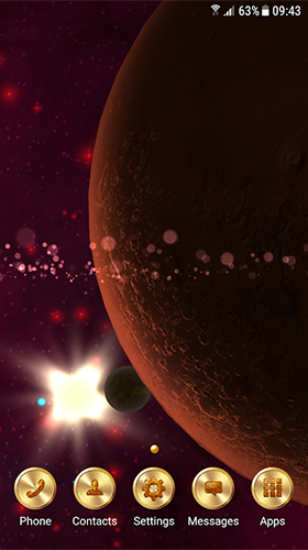 Captura de tela do Sistema solar  em telefone celular ou tablet.