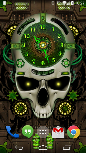 Captura de tela do Relógio Steampunk  em telefone celular ou tablet.