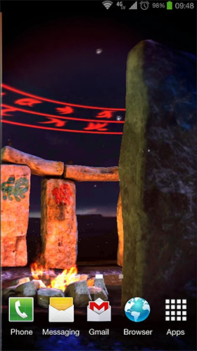 Captura de tela do Stonehenge 3D em telefone celular ou tablet.