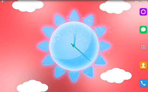 Baixar Relógio com tempo ensolarado - papel de parede animado gratuito para Android para desktop. 
