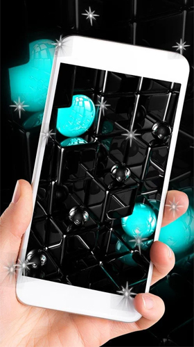 Captura de tela do Bola de vidro de néon tecnológica  em telefone celular ou tablet.