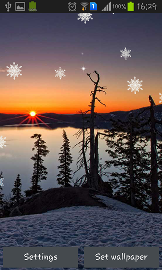 Baixar Pôr do sol do Inverno - papel de parede animado gratuito para Android para desktop. 