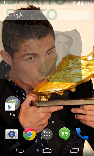 Captura de tela do 3D Cristiano Ronaldo em telefone celular ou tablet.