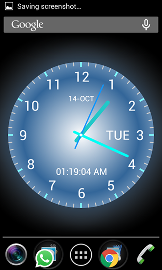 Captura de tela do Relógio analógico em telefone celular ou tablet.