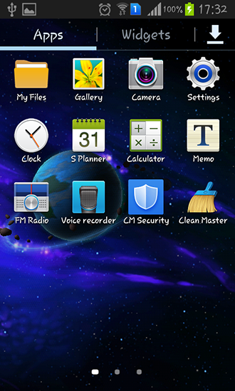 Captura de tela do Andrômeda em telefone celular ou tablet.