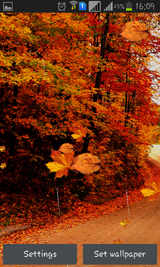 Captura de tela do Chuva de outono em telefone celular ou tablet.