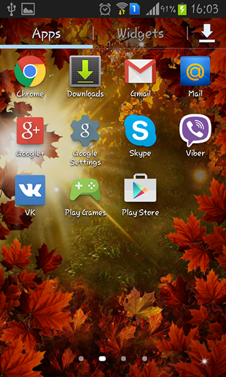 Captura de tela do Sol do outono em telefone celular ou tablet.