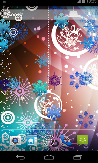 Captura de tela do Flocos de neve bonitos em telefone celular ou tablet.