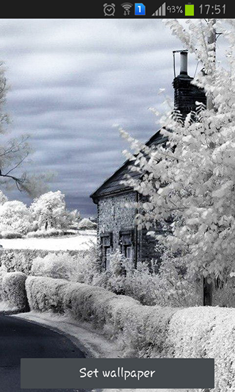 Captura de tela do Inverno bonito em telefone celular ou tablet.