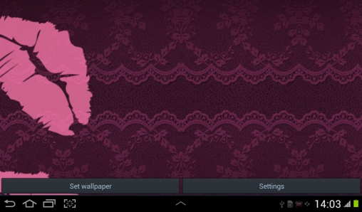 Captura de tela do Preto e rosa em telefone celular ou tablet.