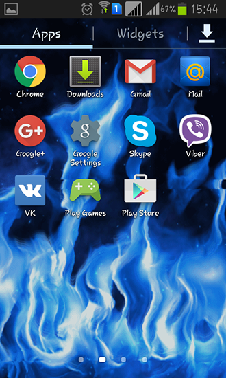 Captura de tela do Chama azul em telefone celular ou tablet.