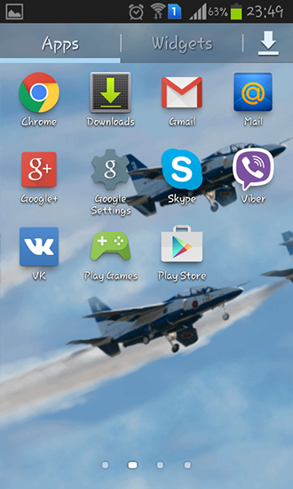 Captura de tela do Impulso azul em telefone celular ou tablet.