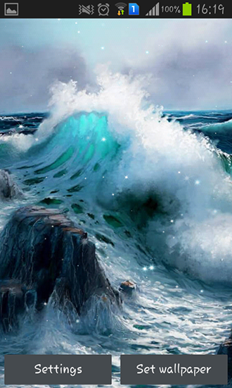 Captura de tela do Oceano azul em telefone celular ou tablet.