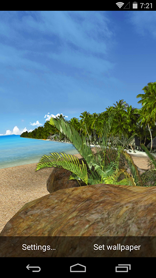 Captura de tela do Mar azul 3D em telefone celular ou tablet.