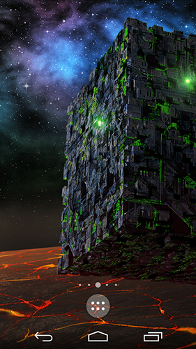 Captura de tela do Borg da ficção científica em telefone celular ou tablet.
