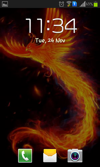 Captura de tela do Pássaro de fogo em telefone celular ou tablet.