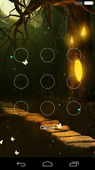 Captura de tela do Borboleta Bloqueio de tela em telefone celular ou tablet.