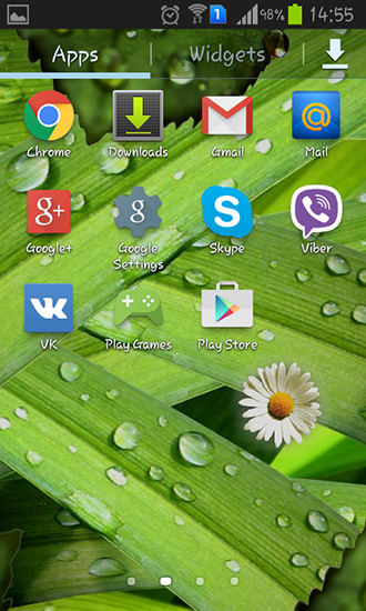 Captura de tela do Camomiles e joaninhas em telefone celular ou tablet.