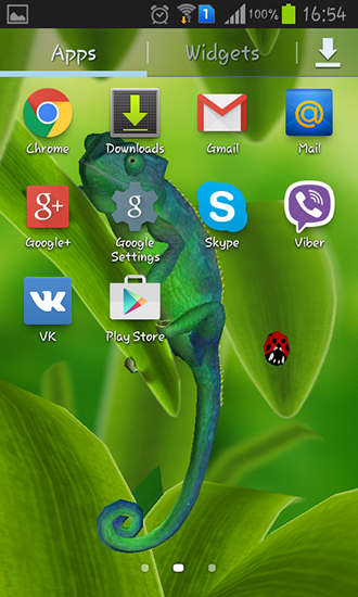 Captura de tela do Camaleão 3D em telefone celular ou tablet.