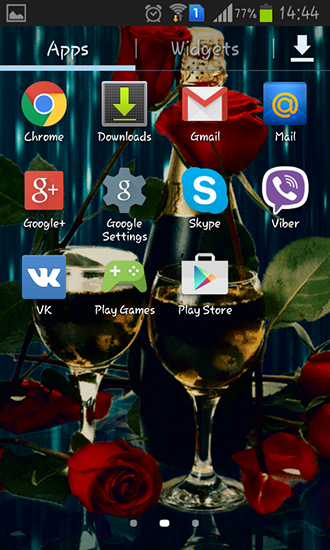 Captura de tela do Champanhe em telefone celular ou tablet.