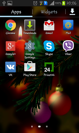 Captura de tela do Natal 3D em telefone celular ou tablet.