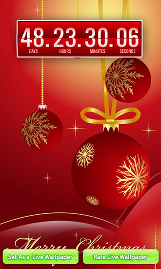 Captura de tela do Natal: Contagem regressiva em telefone celular ou tablet.
