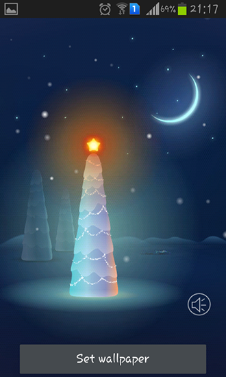 Captura de tela do Neve de Natal em telefone celular ou tablet.