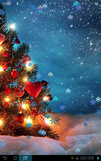 Captura de tela do Flocos de neve de Natal em telefone celular ou tablet.