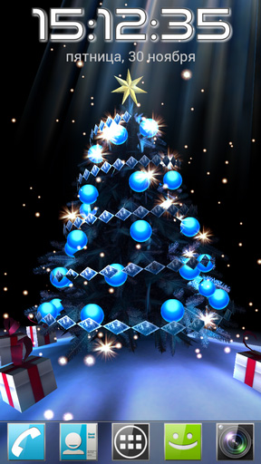 Captura de tela do Árvore de Natal 3D em telefone celular ou tablet.